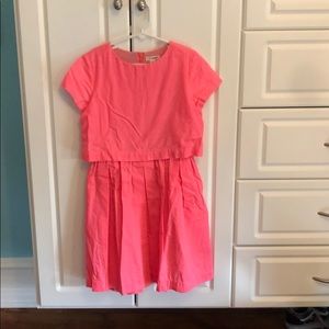 bright pink crew cuts dress